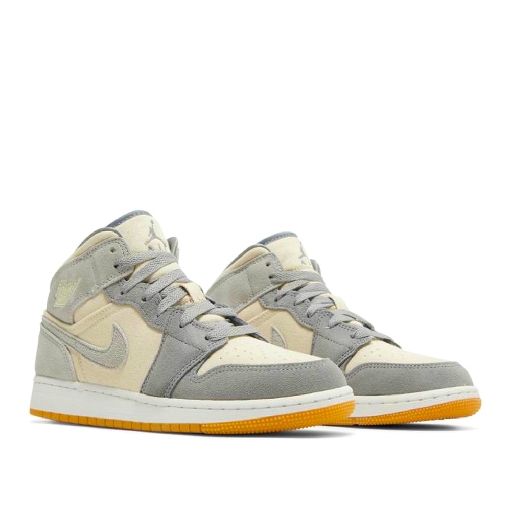 Air Jordan 1 Mid SE GS Coconut Milk Particle Grey